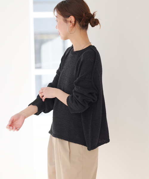 美品　ジャーナルスタンダードレリュームテープヤーンルーズプルオーバー JOURNAL STANDARD relume ニット セーター 「WEB限定」テープ