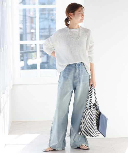 美品　ジャーナルスタンダードレリュームテープヤーンルーズプルオーバー JOURNAL STANDARD relume ニット セーター 「WEB限定」テープ