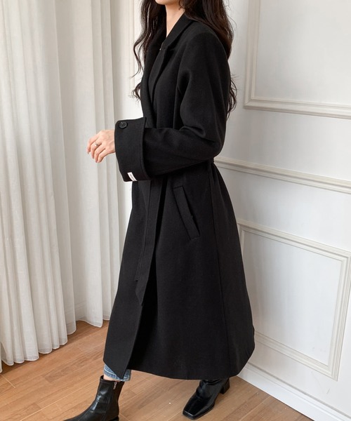 「ECLIN」 チェスターコート FREE ブラック レディース_画像6