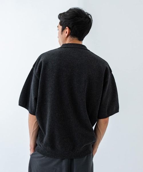 【crepuscule】アーバンリサーチ別注 リネンスキッパーポロ　2　杢グレー crepuscule】アーバンリサーチ別注 リネンスキッパーポロ 2 杢
