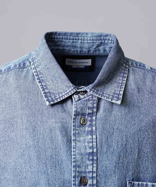 トップス MAISON SPECIAL Denim Print Shirt Denim Print Shirt/デニムプリントシャツ【MAISON SPECIAL