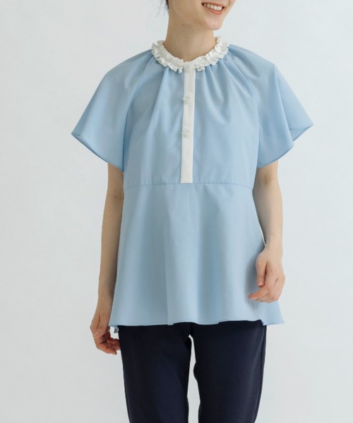 ブラウス シャツ 「SONO/ソーノ」「PLUVIOPHILE.COL」オーナメントビジューチュニックＢ レディース