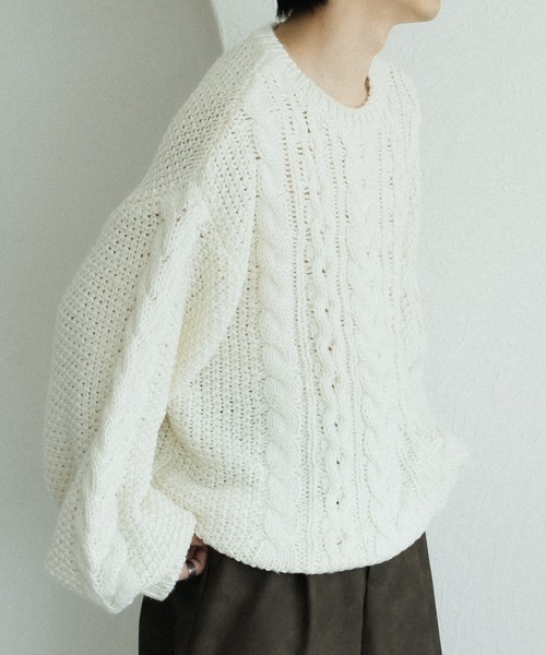 「epnok」 長袖ニット MEDIUM アイボリー メンズ_画像4