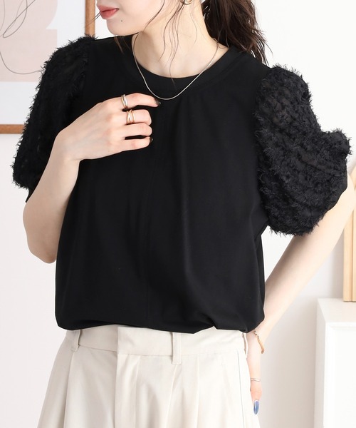 Anna Nicola（アンナニコラ） スマホショルダー tシャツ 半袖 フリンジ