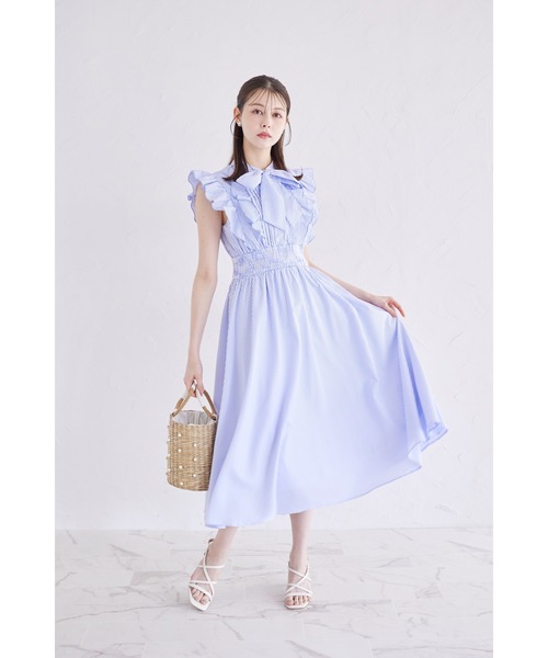 tocco closet（トッコ クローゼット） ワンピース フリル付きボウタイ