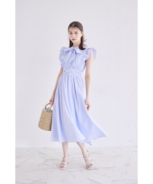 tocco closet（トッコ クローゼット） ワンピース フリル付きボウタイ
