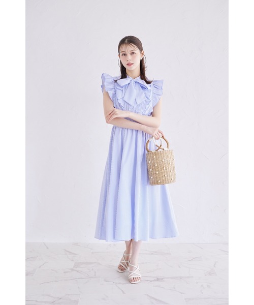 tocco closet（トッコ クローゼット） ワンピース フリル付きボウタイ
