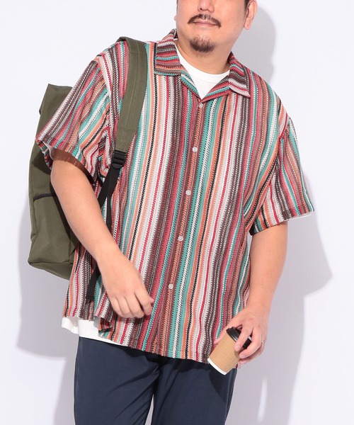【新品未使用】 バルファレースオープンカラーシャツ Mサイズ シャツ Hampton wear (ハンプトンウェア) バルファレース