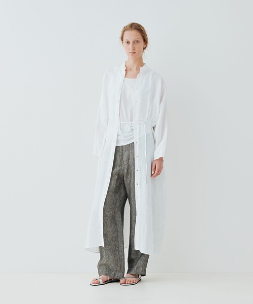 ギャルリーヴィー リネンロングシャツワンピース 36 2way ゆったり GALERIE VIE（ギャルリー ヴィー） シャツワンピース リネンポプリン