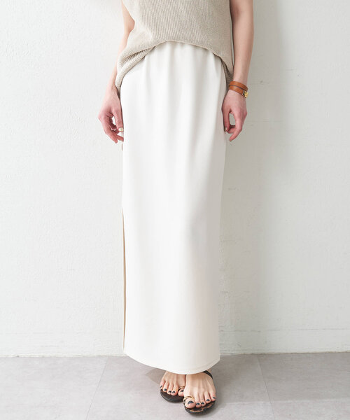 Whim Gazette スリットスカート美品 Whim Gazette スカート カットジョーゼットスリットスカート