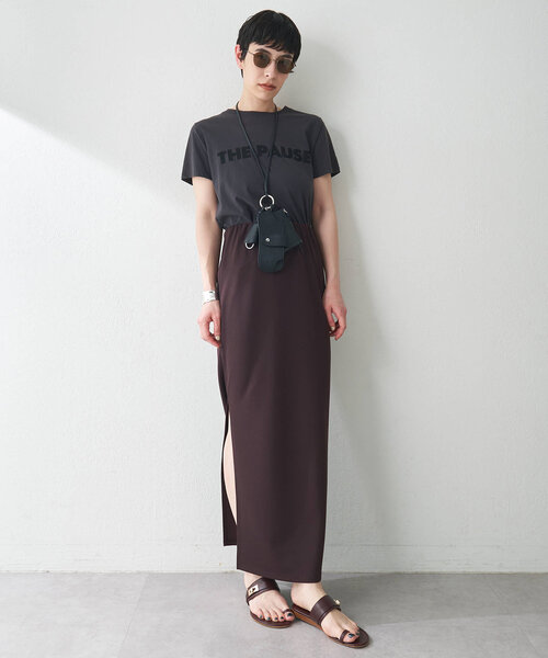 Whim Gazette スカート カットジョーゼットスリットスカート