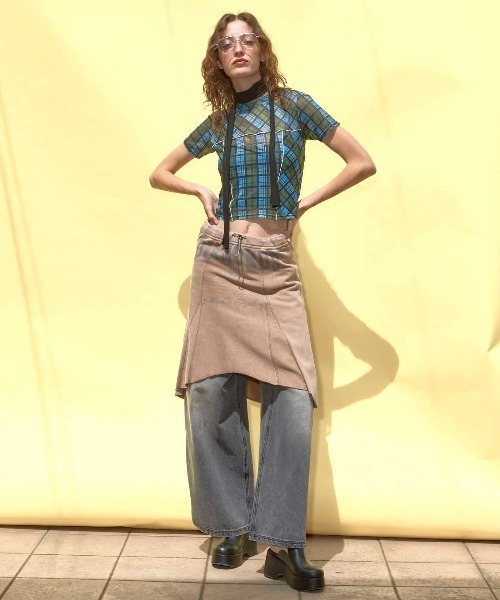 MAISON SPECIAL tシャツ With Tie Sheer Cotton T-shirt/タイ