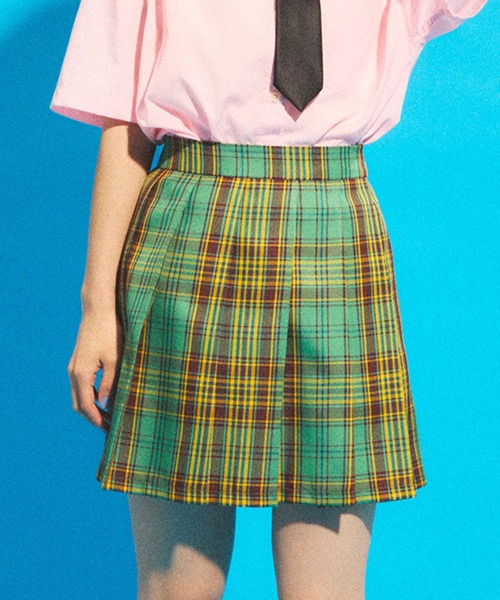 PUNYUS（プニュズ） スカート チェックプリーツミニスカート