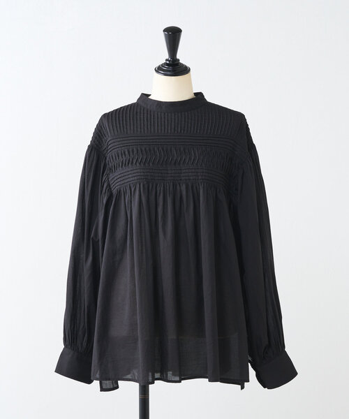 【ビアズリー】立体タックブラウス BEARDSLEY ブラウス シャツ ニットコンビブラウス レディース