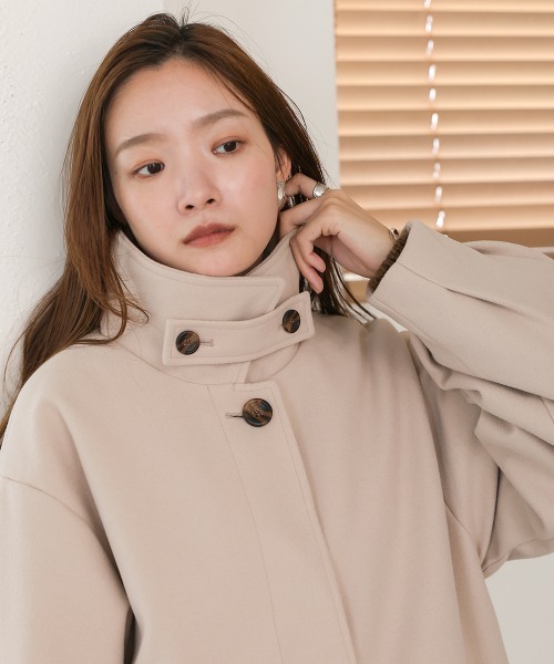 「Bab」 ステンカラーコート M モカ レディース_画像4