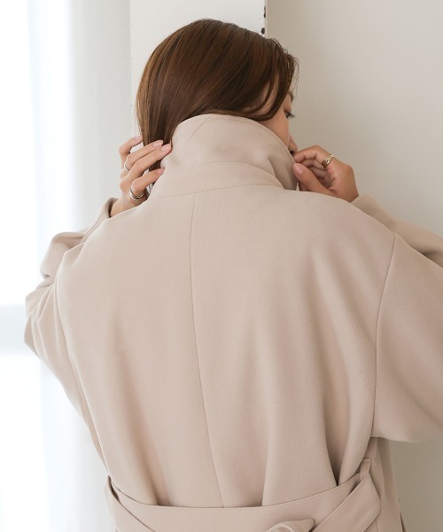 「Bab」 ステンカラーコート M モカ レディース_画像6