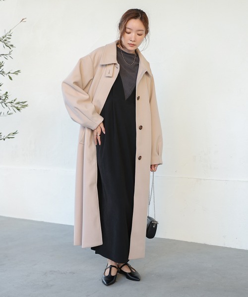 「Bab」 ステンカラーコート M モカ レディース_画像7