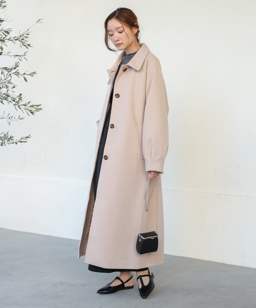 「Bab」 ステンカラーコート M モカ レディース_画像8