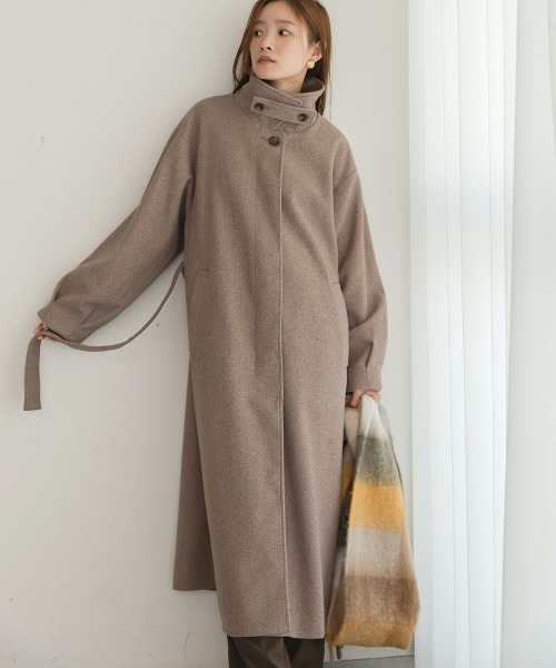 「Bab」 ステンカラーコート M モカ レディース_画像9