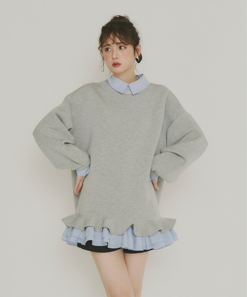 「Olu.」 長袖カットソー FREE グレー レディース