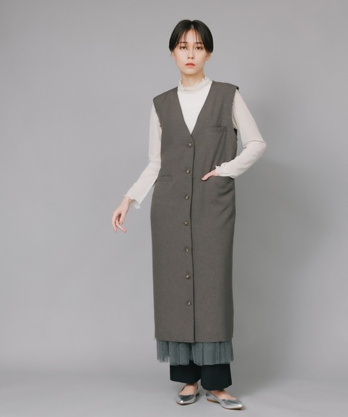 ベスト ジレ PROVOKE/プロヴォーク student long vest ロングベスト