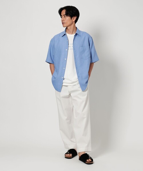 タグ付き新品 BEAUTY&YOUTH スラブ ストライプ テーパード シャツ BEAUTY＆YOUTH UNITED ARROWS シャツ スラブ ストライプ
