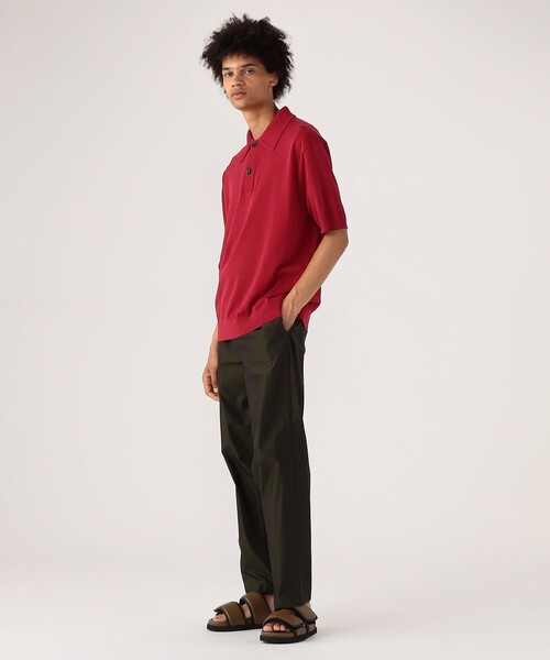 完売商品　CABaN ホワイト　ニットポロシャツ　半袖ニット 完売商品 CABaN ホワイト ニットポロシャツ 半袖ニット