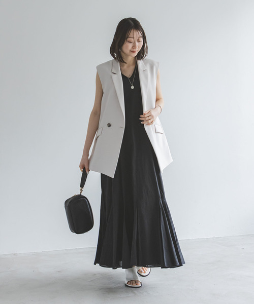 美品！MARIHAノースリーブワンピース　ブラック MARIHA(マリハ) / ノースリーブワンピース/36/コットン/BLK