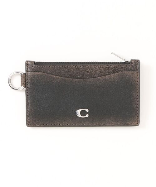 COACH カードケース ジップ カード ケース・ラブド レザー