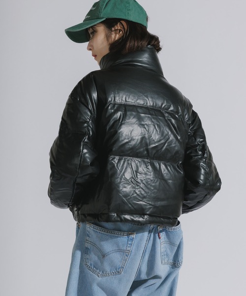 AO2 ダウンコート ダウンジャケット faux leather puffer jacket