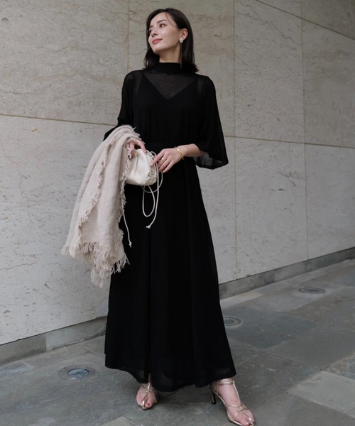 anuans」 半袖ワンピース FREE ブラック レディース