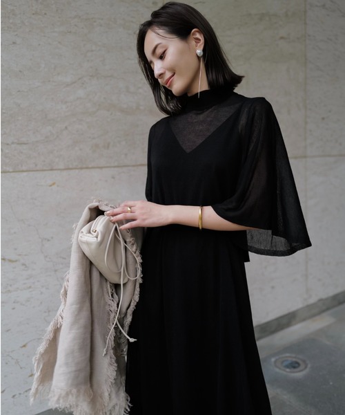 anuans」 半袖ワンピース FREE ブラック レディース