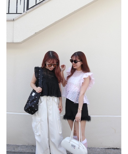 「JUMELLE」 半袖ブラウス FREE ピンク レディース_画像4