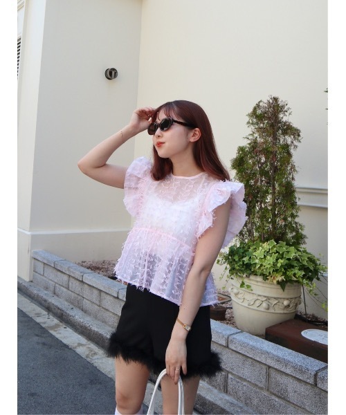 「JUMELLE」 半袖ブラウス FREE ピンク レディース_画像9