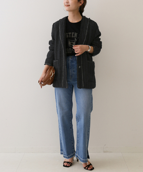 SLOBE IENA（スローブイエナ） ノーカラージャケット FREE ネイビー