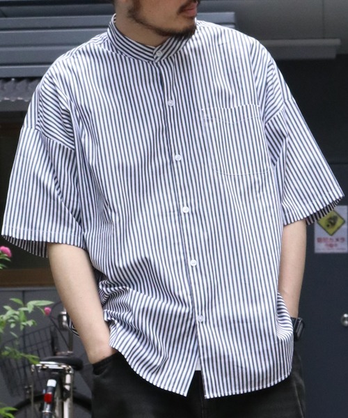 「Starting Over」 「HALHAM」半袖シャツ M ブルー系その他 メンズ_画像5