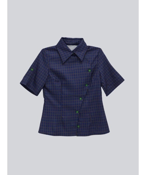 「Uenui」 「diandianjia」半袖シャツ FREE ブルー レディース_画像2