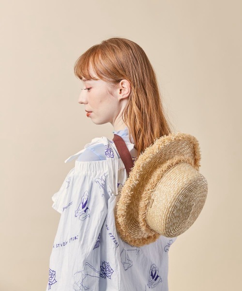 「kaorinomori」 ストローハット M/57.5cm ブラウン レディース_画像3