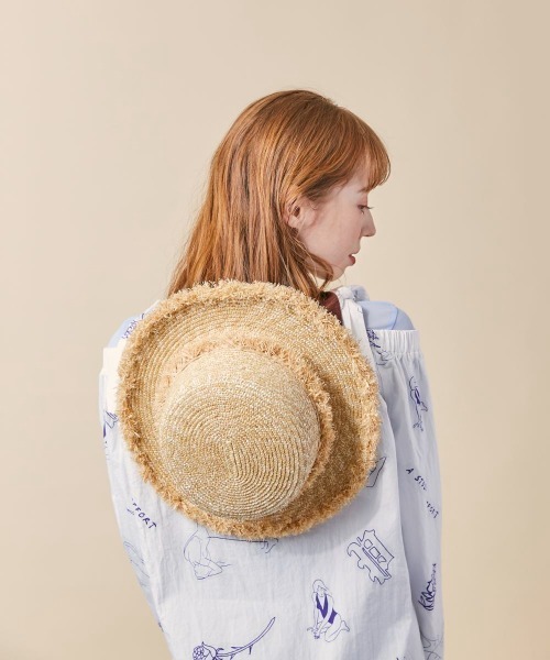 「kaorinomori」 ストローハット M/57.5cm ブラウン レディース_画像4