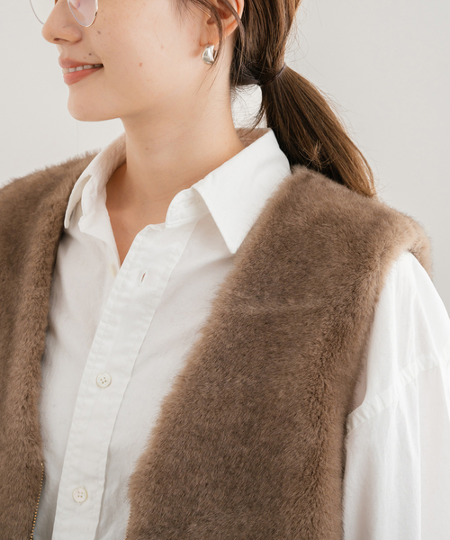 【美品】FRAMeWORK フェイクファーベスト FRAMeWORK（フレームワーク） コート アウター 「追加」フェイクファー