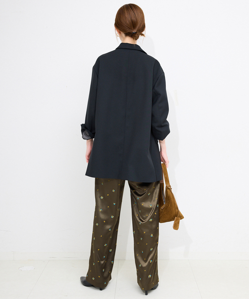 SLOBE IENA（スローブイエナ） パンツ flowerサテンストレートイージー