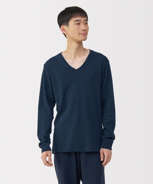 無印良品（MUJI） インナーシャツ 肌着 紳士 あったか綿 ウールV