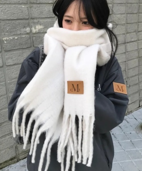 MUCENT ムセント シグネチャーマフラー アイボリー MUCENT（ムセント） マフラー ストール MUCENTブランド直輸入正規品