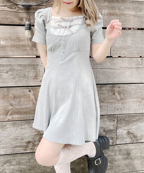 「abc une face」 半袖ワンピース FREE ブラック系その他 レディース_画像9