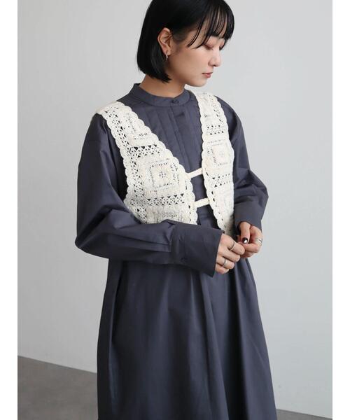 Pois♡アイボリー ニットベスト Fサイズ♡ improves（インプローブス） ニット ベスト 畦編み ざっくり ゆったり