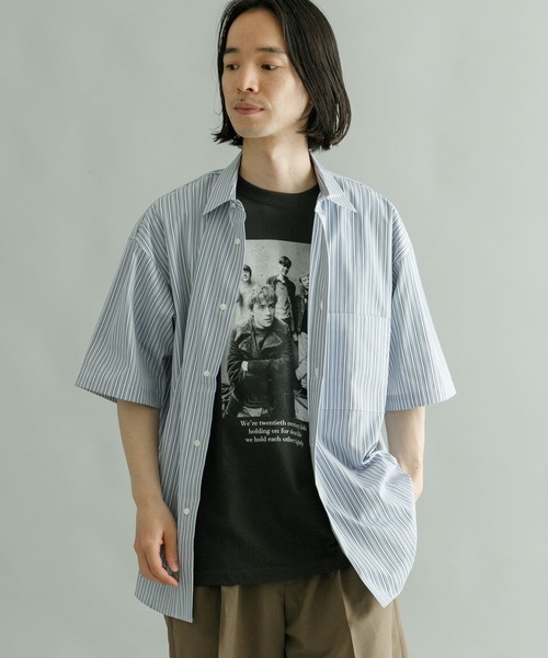 「THOMAS MASON」 半袖シャツ「URBAN RESEARCHコラボ」 LARGE ライトブルー メンズ_画像9