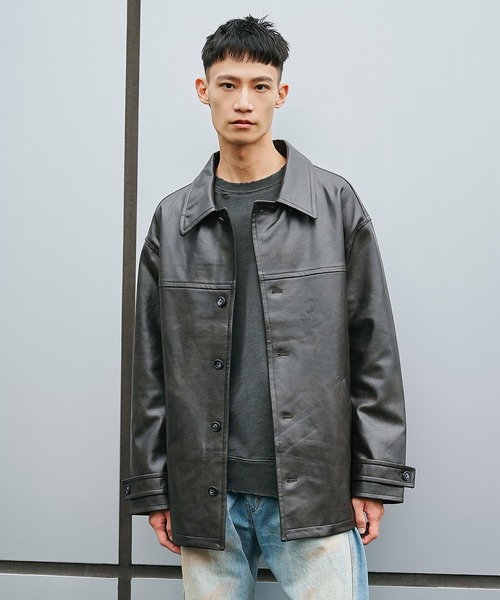 JieDa（ジエダ） カバーオール 「Jieda」別注 FAKE LEATHER CAR COAT