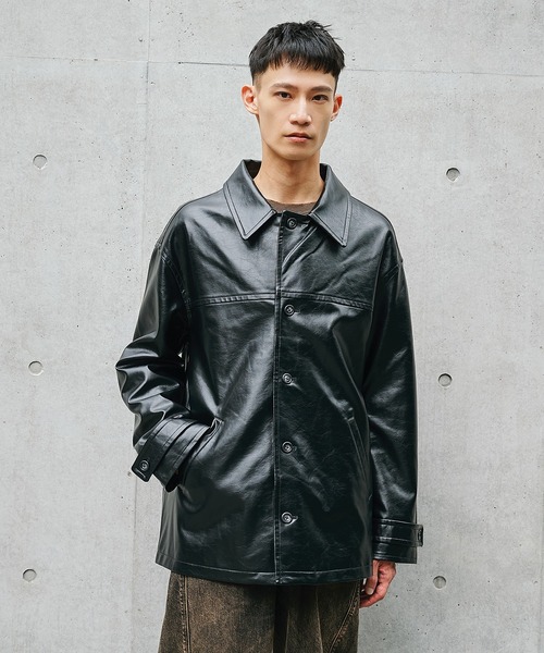 JieDa（ジエダ） カバーオール 「Jieda」別注 FAKE LEATHER CAR COAT