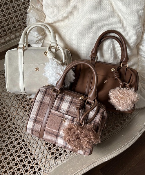 one after another NICE CLAUP ボストンバッグ ハートチャーム付きミニ