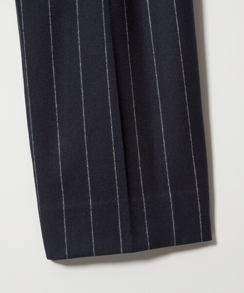 conte パンツ 「conte」フランネル ストライプ タックワイドパンツ